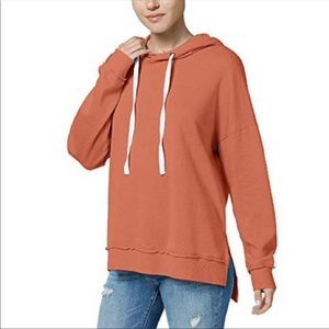 Hippie Rose Size Medium Orange Pullover Hoodie